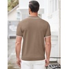 image:imageCOOFANDY Mens Zipper Polo Shirt Casual Knit Short Sleeve Polo Golf T Shirt1khaki