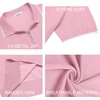 image:imageCOOFANDY Mens Zipper Polo Shirt Casual Knit Short Sleeve Polo Golf T ShirtBright Pink