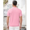 image:imageCOOFANDY Mens Zipper Polo Shirt Casual Knit Short Sleeve Polo Golf T ShirtBright Pink
