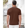 image:imageCOOFANDY Mens Zipper Polo Shirt Casual Knit Short Sleeve Polo Golf T ShirtBrown