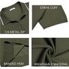 image:imageCOOFANDY Mens Zipper Polo Shirt Casual Knit Short Sleeve Polo Golf T ShirtEarmy Green
