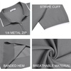 image:imageCOOFANDY Mens Zipper Polo Shirt Casual Knit Short Sleeve Polo Golf T ShirtGray
