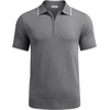 image:imageCOOFANDY Mens Zipper Polo Shirt Casual Knit Short Sleeve Polo Golf T ShirtGray