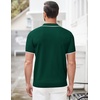 image:imageCOOFANDY Mens Zipper Polo Shirt Casual Knit Short Sleeve Polo Golf T ShirtGreen