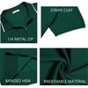 image:imageCOOFANDY Mens Zipper Polo Shirt Casual Knit Short Sleeve Polo Golf T ShirtGreen