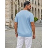 image:imageCOOFANDY Mens Zipper Polo Shirt Casual Knit Short Sleeve Polo Golf T ShirtLight Blue
