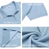 image:imageCOOFANDY Mens Zipper Polo Shirt Casual Knit Short Sleeve Polo Golf T ShirtLight Blue