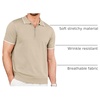 image:imageCOOFANDY Mens Zipper Polo Shirt Casual Knit Short Sleeve Polo Golf T ShirtLight Khaki