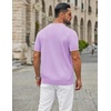 image:imageCOOFANDY Mens Zipper Polo Shirt Casual Knit Short Sleeve Polo Golf T ShirtLight Purple