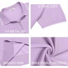 image:imageCOOFANDY Mens Zipper Polo Shirt Casual Knit Short Sleeve Polo Golf T ShirtLight Purple