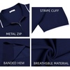 image:imageCOOFANDY Mens Zipper Polo Shirt Casual Knit Short Sleeve Polo Golf T ShirtNavy Blue