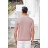 image:imageCOOFANDY Mens Zipper Polo Shirt Casual Knit Short Sleeve Polo Golf T ShirtPinknew