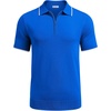 image:imageCOOFANDY Mens Zipper Polo Shirt Casual Knit Short Sleeve Polo Golf T ShirtRoyal Blue