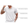 image:imageCOOFANDY Mens Zipper Polo Shirt Casual Knit Short Sleeve Polo Golf T ShirtSolid 01 White