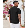 image:imageCOOFANDY Mens Zipper Polo Shirt Casual Knit Short Sleeve Polo Golf T ShirtSolid Black