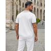 image:imageCOOFANDY Mens Zipper Polo Shirt Casual Knit Short Sleeve Polo Golf T ShirtWhite