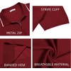 image:imageCOOFANDY Mens Zipper Polo Shirt Casual Knit Short Sleeve Polo Golf T ShirtWine Red