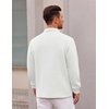 image:imageCOOFANDY Polo Shirts for Men Heavyweight Cotton V Neck Long SleeveAll White