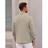 image:imageCOOFANDY Polo Shirts for Men Heavyweight Cotton V Neck Long SleeveBeige