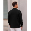 image:imageCOOFANDY Polo Shirts for Men Heavyweight Cotton V Neck Long SleeveBlack
