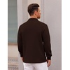 image:imageCOOFANDY Polo Shirts for Men Heavyweight Cotton V Neck Long SleeveBrown