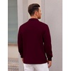 image:imageCOOFANDY Polo Shirts for Men Heavyweight Cotton V Neck Long SleeveDark Red