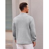 image:imageCOOFANDY Polo Shirts for Men Heavyweight Cotton V Neck Long SleeveLight Grey