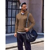 image:imageCOOFANDY Quarter Zip Pullover Men Long Sleeve Sweatshirts for Men Fleece Sweater FallBrown