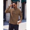 image:imageCOOFANDY Quarter Zip Pullover Men Long Sleeve Sweatshirts for Men Fleece Sweater FallBrown