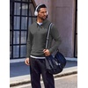 image:imageCOOFANDY Quarter Zip Pullover Men Long Sleeve Sweatshirts for Men Fleece Sweater FallDark Grey