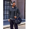 image:imageCOOFANDY Quarter Zip Pullover Men Long Sleeve Sweatshirts for Men Fleece Sweater FallDeep Blue