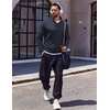 image:imageCOOFANDY Quarter Zip Pullover Men Long Sleeve Sweatshirts for Men Fleece Sweater FallDeep Blue