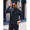image:imageCOOFANDY Quarter Zip Pullover Men Long Sleeve Sweatshirts for Men Fleece Sweater FallDeep Blue