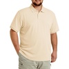 image:imageCOOFANDY Mens Big and Tall Polo Shirt Short Sleeve Cotton Pique Golf ShirtBeige