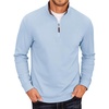 image:imageCOOFANDY Mens Fleece Quarter Zip Pullover Long Sleeve Mock Neck SweatshirtA  Light Blue