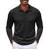 image:imageCOOFANDY Mens Long Sleeve Polo Shirt Golf Lightweight Breathable Moisture Wicking Shirt for Business Casual Work Outdoor1 Pack Black