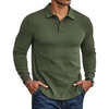 image:imageCOOFANDY Mens Long Sleeve Polo Shirts Casual Waffle Knit PoloArmy Green
