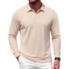 image:imageCOOFANDY Mens Polo Shirts Casual Long Sleeve Knit Polo Sweater Golf ShirtsBeige
