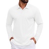 image:imageCOOFANDY Mens Polo Shirts Long Sleeve Button Golf Shirts Performance Quick Dry Sun Protection PolosWhite