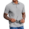 image:imageCOOFANDY Mens Polo Shirts Short Sleeve Cotton Pique Casual Button T Shirts Classic Fit Collared Golf ShirtsHeather Grey