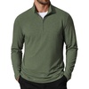 image:imageCOOFANDY Mens Quarter Zip Pullover Lightweight Mock Neck Sweatshirt Casual Long Sleeve Polo ShirtsArmy Green