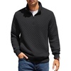 image:imageCOOFANDY Mens Quarter Zip Pullover Sweatshirt Casual Mock Neck Sweater 2026Ablack