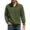 image:imageCOOFANDY Mens Quarter Zip Pullover Sweatshirt Casual Mock Neck Sweater 2026Army Green