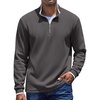 image:imageCOOFANDY Mens Quarter Zip Pullover Sweatshirt Mock Neck Sweater Long SleeveDark Gray