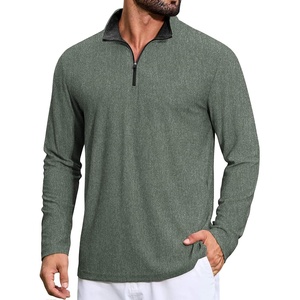 image:imageCOOFANDY Mens Quarter Zip Pullover Athletic Golf Mock Neck SweatshirtArmy Green