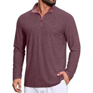 image:imageCOOFANDY Mens Quarter Zip Pullover Athletic Golf Mock Neck SweatshirtBrick Red
