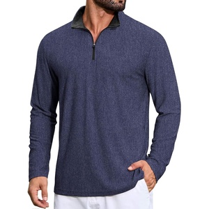 image:imageCOOFANDY Mens Quarter Zip Pullover Athletic Golf Mock Neck SweatshirtNavy