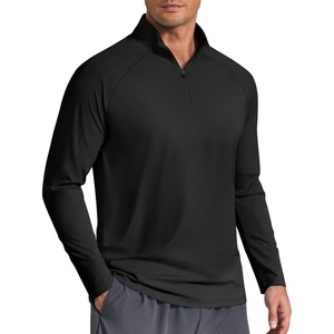 image:imageCOOFANDY Mens Quarter Zip Pullover Athletic Running Shirts Long SleeveBlack