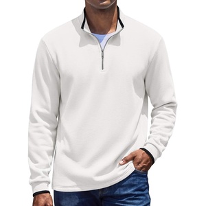 image:imageCOOFANDY Mens Quarter Zip Pullover Sweatshirt Mock Neck Sweater Long SleeveWhite