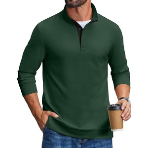 image:imageCOOFANDY Mens TShirts Quarter Pullover Lightweight Sweatshirt Casual ShirtDark Green